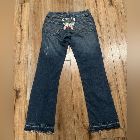 Vintage Y2K Younique Jeans with Butterfly Embroidery and Studs Details - Picture 2 of 11